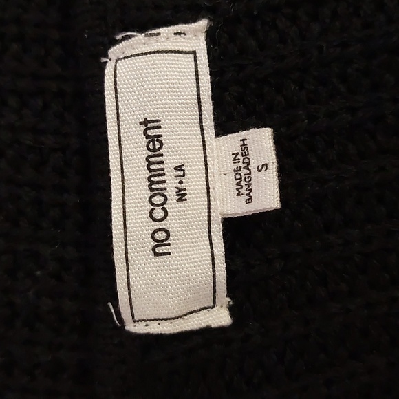 No Comment Black Loose Knit Long Sleeve Tunic Sweater Dress Size S - Picture 7 of 8